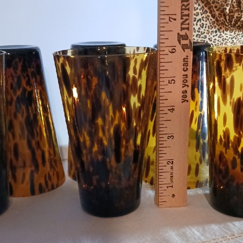 Tortoiseshell Glass Tumblers Set - Picture 3 of 6